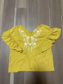 OLIVE de OLIVE フリル袖花柄Tシャツ