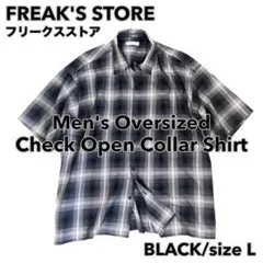 【FREAK'S STORE】 オーバーサイズ 半袖 チェックシャツ BK Lのサムネイル