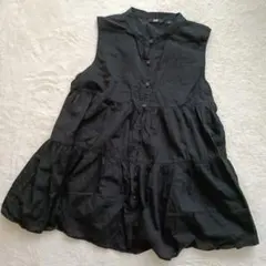 UNIQLO　黒 ノースリーブ ティアードチュニック　М