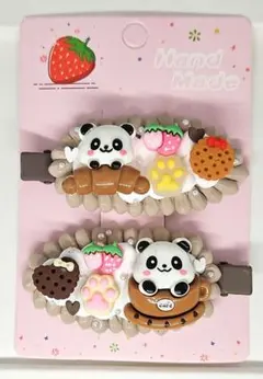 左右2個セット　ホイップデコ　ヘアピン　前髪クリップ　41