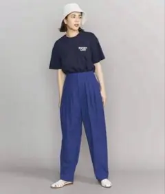 【B&Y UNITED ARROWS】タックカーブパンツ ウォッシャブル