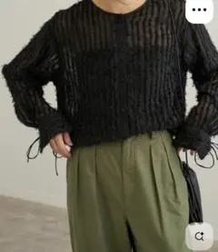 スローブイエナ　ジャガードラウンドネックシャツ