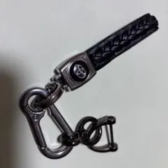 トヨタロゴ　レザー編み込みキーチェーン