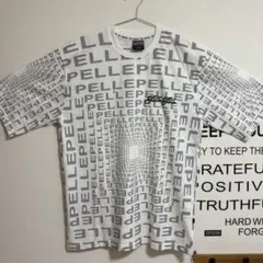 PELLE PELLE 総柄 刺繍 ロゴ 立体プリント 半袖 Tシャツ 白 XLのサムネイル