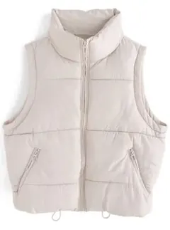 ベージュ ノースリーブ ダウンジャケット