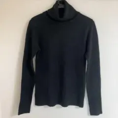 Mサイズ・黒のタートルネックニット 長袖
