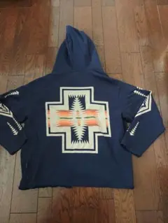 pendleton パーカー　ポンチョ　M　ネイビー　ネイティブ柄