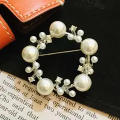 パールブローチ パールリースブローシルバー 卒業式 入学式