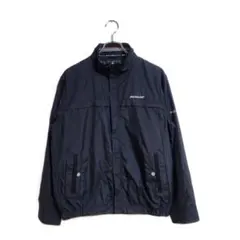 美品 DUNLOP ナイロンジャケット M ネイビー ロゴ 軽量アウター 羽織り