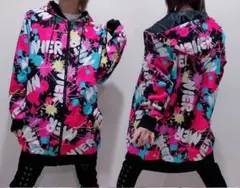 (美品) NieR CLOTHING ☆カラフル ロングジップアップパーカー/F