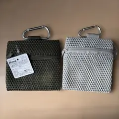 ☆新品未使用☆セリア　カラビナ付メッシュポーチのサムネイル
