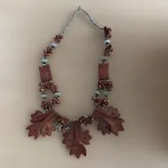 ウッドビーズネックレス　木製　ヴィンテージ