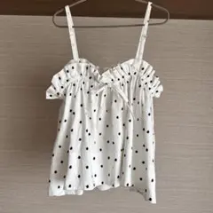 natural by clip ドット柄フリルキャミソールのサムネイル