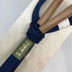 021901 男物 正絹 羽織紐 紺系 手組み S管金具付き 和装小物