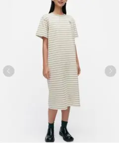 マリメッコ　Sinna Tasaraita Unikko　ボーダーワンピース