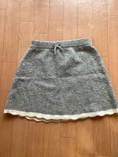 ZARA キッズ ニットスカート グレー 160