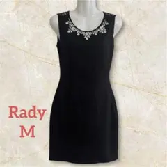 Rady ビジュー付バックレースワンピース 黒 M パーティードレス 結婚式