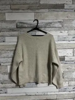 ニコアンド Niko and…リブ編み長袖セーター セーター ニット 白ニット