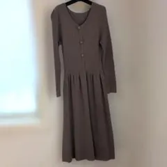 ブラウンニットワンピース