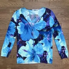 Blumarine ブルマリン カーディガン長袖 レオパード柄 レース ビジュー Blumarine ブルマリン カーディガン長袖 レオパード柄 レース ビジュー