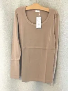 【新品】yohaku5本針カットソー　ピーチグレー