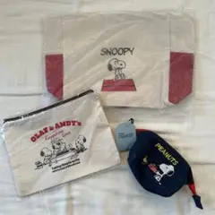 【696b4788】スヌーピー　トートバッグ　ポーチ3点セット