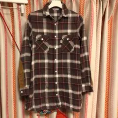 ビームスボーイ　ロングチェックシャツ シャツワンピース