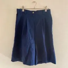 海外古着✨ショートパンツ ネイビー S 紺 キュロット ハーフパンツ 春夏