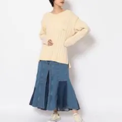 【極美品】アヴィレックスベル 2WAY コットンリブニット 袖脱着可 刺繍 F