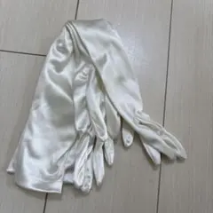 ホワイト サテン ウェディンググローブ