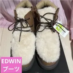 EDWIN 新品　ブーツ　24 モコモコ　冬　エドウィン　レディース　靴　ボアのサムネイル