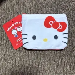 ハローキティ ポーチ　ふわふわダイカットポーチ　サンリオ　キティ　フリース