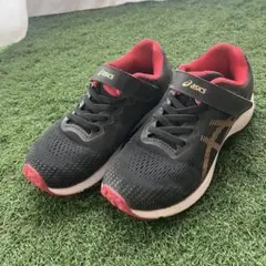 ASICS アシックス レーザービーム キッズ スニーカー 黒×赤 19.5cmのサムネイル