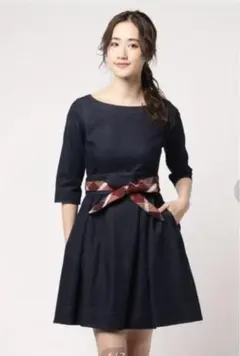 ブルーレーベル　ストレッチデニムワンピース　バーバリー