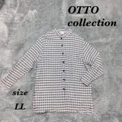 OTTO collection (LL) バンドカラーシャツ チェック柄