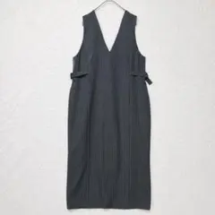 グラシア ストライプ柄 ジャンパースカート Vネック ロング丈 M 重ね着 裏地のサムネイル
