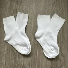 ホワイト　キッズ　スクール靴下 滑り止め付き 13cm