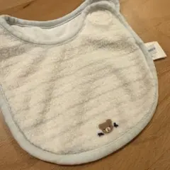 【美品】ミキハウス くま スタイ ブルー 水色 ファミリア よだれかけ