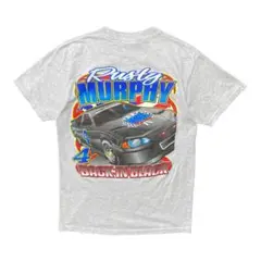 USA 古着 SSI レーシング Tシャツ ポケT プリント グレー メンズS