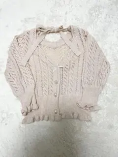 LIZ LISA レース編みベージュカーディガン