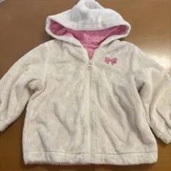 ミキハウス　ホットビスケッツ　パーカー　もこもこふわふわ　ピンク　ベージュ　80