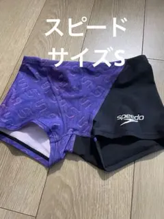 Speedo 競泳水着 ボックス型 パープル ブラック Sサイズのサムネイル