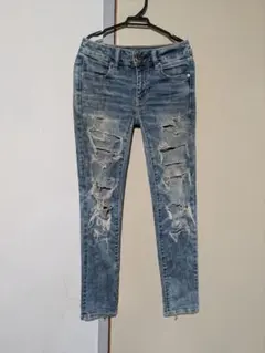 American Eagle ダメージスキニーデニム