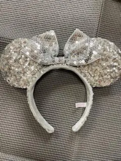 シルバー ミニーマウス風カチューシャ
