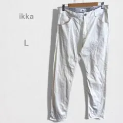 イッカ パンツ デニム ジーンズ テーパード ストレッチ 綿混 爽やか L