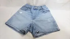 ユニクロ　デニムショートパンツ 140cm　女の子　ライトブルー