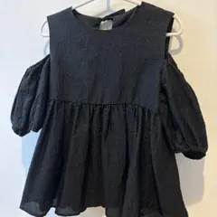Fit more オープンショルダージャガードトップス　ブラックのサムネイル
