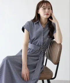 BLUEEAST カシュクールシャツワンピース