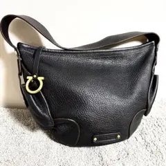 希少！フェラガモ 本革 ワンハンドル イタリア製 黒 極美品