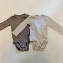 H&M リブ編みロンパース 2色セット 80